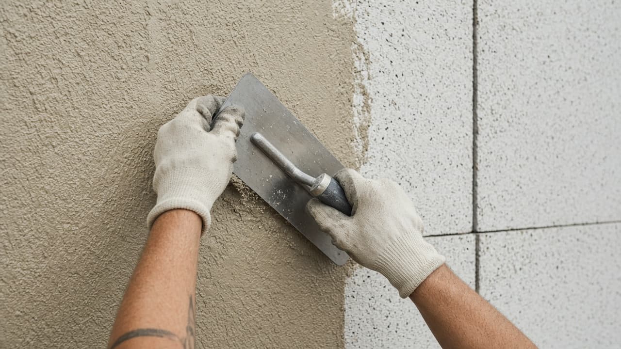Crepi aanbrengen op de gevel